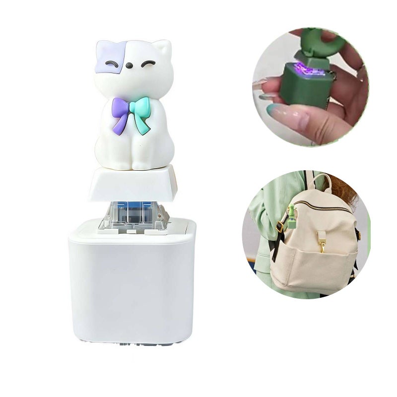 lizard keychain - lizard sound button, Fun Rechargeable Keychain with Colorful Lights, Portable Stress Reliever for Anxiety & Sensory Fun, Gifts for friends (Cat) - Image 1
